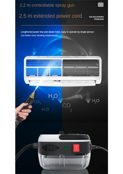 2500W Buharlı Temizleyici Yüksek Sıcaklık Sterilizasyonu (Abd) Beyaz (Yurt Dışından)