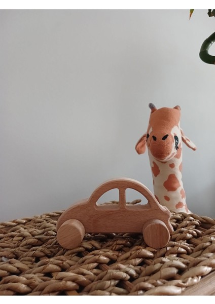 Bej Renkli Ahşap Bebek ve Çocuk Vosvos Araba Eğitici Oyuncak fiyatları