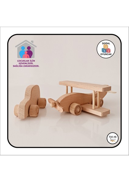 Doğal Ahşap Uçak, Araba ve Akrilik Boya Seti, Çocuklar Için Renkli ve Güvenli Oyunlar fiyatları