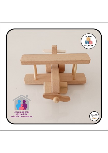 Doğal Ahşap Uçak, Araba ve Akrilik Boya Seti, Çocuklar Için Renkli ve Güvenli Oyunlar