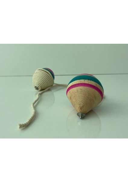 Kahverengi 20'li Paket Mini Ahşap Topaç, Okul Öncesi ve Ilkokul Için Geleneksel Oyuncak