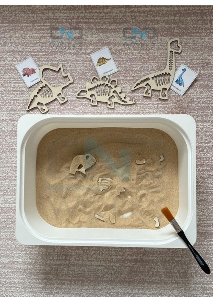 Ahşap Dinozor Seti, Montessori Puzzle, Lazer Kesim, Eğitici ve Keyifli Oyun modelleri