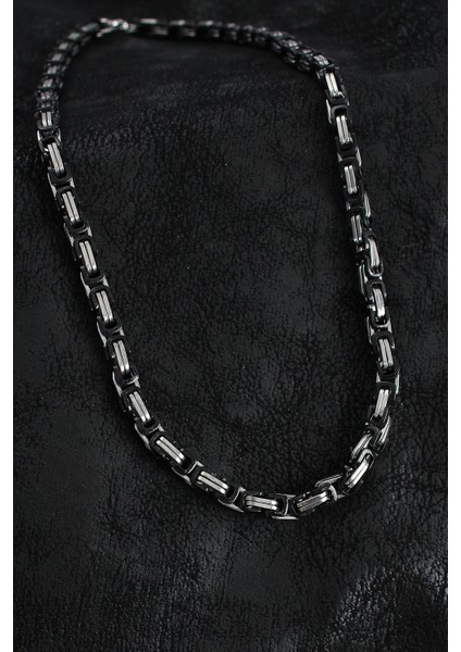 316L Çelik Kral Zincir Model Gümüş Renk Erkek Kolye - TJ-ERK1405