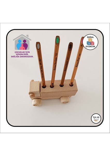 Doğal Ahşap Kamyon Kalemlik, Ahşap Araba ve Akrilik Boya Seti, Kahverengi fırsatları