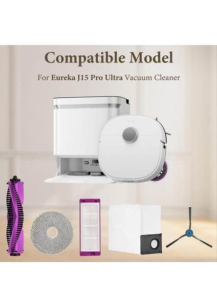 14PCS Ana Yan Fırça Filtresi Paspas Bez Toz Torbası Eureka J15 Pro Ultra Robot Vakum Süpürge Aksesuarları (Yurt Dışından) modelleri