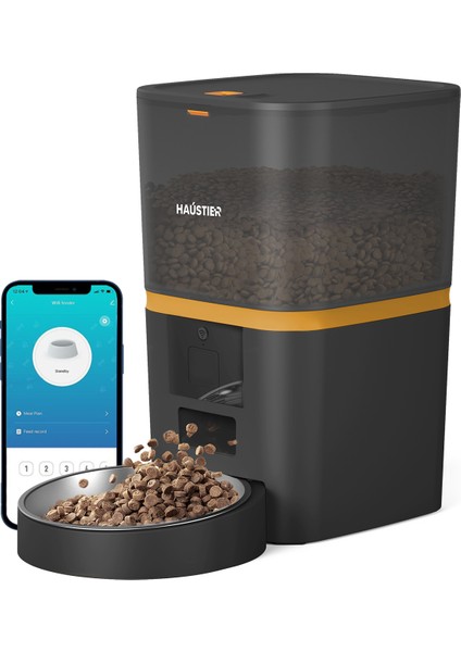 QQ003 Akıllı Kedi/köpek Otomatik Mama Kabı, App-Wifi ile Uzaktan Kontrol, Öğün Planlama,porsiyon Belirleme,6lt Hazne, Metal Kase Haustier Türkiye Garantili