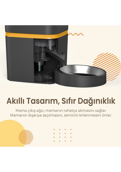 QQ003 Akıllı Kedi/köpek Otomatik Mama Kabı, App-Wifi ile Uzaktan Kontrol, Öğün Planlama,porsiyon Belirleme,6lt Hazne, Metal Kase Haustier Türkiye Garantili indirimleri