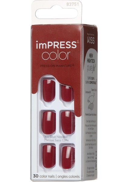 Color Kendinden Yapışkanlı Takma Tırnak Kısa Bordo fiyatları