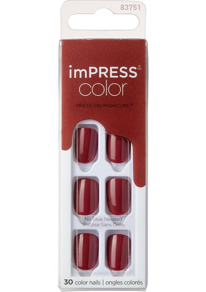 Color Kendinden Yapışkanlı Takma Tırnak Kısa Bordo modelleri