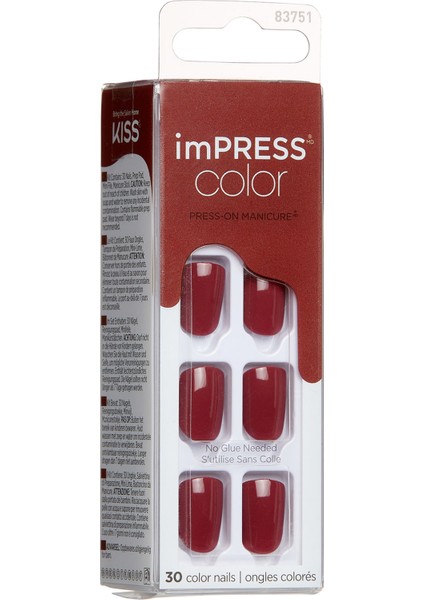 Color Kendinden Yapışkanlı Takma Tırnak Kısa Bordo fırsatları