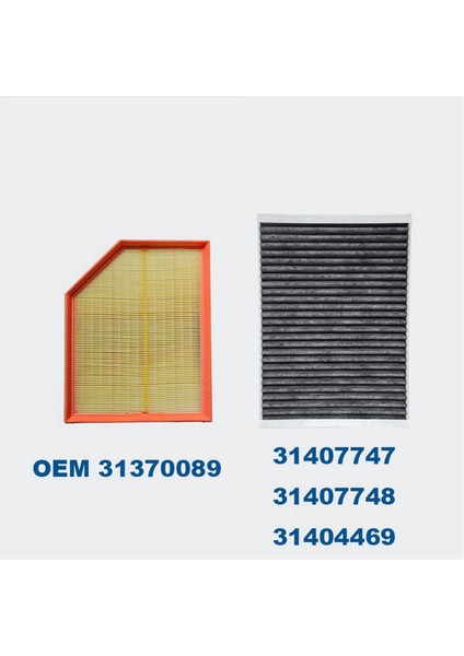 3x Araç Hava Filtresi+Kabin Filtresi Volvo Için Araç Aksesuarları Set XC90 24-2021 2 0 D4 D5 T5 T6 T8 31407748 31370089 (Yurt Dışından)