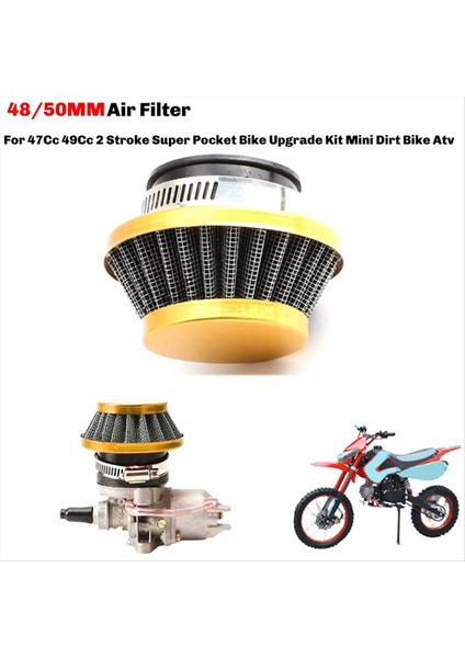 Motorlu Bisiklet Itme Mini Moto Cep Bisikleti Atv Dört Motosiklet Parçaları Için Evrensel 48/50MM Hava Filtresi Clearner (Yurt Dışından) modelleri