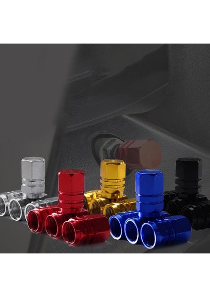 4pcs Kapaklar Alüminyum Alaşım Arabalar Lastik Valf Kök Kapaklar Motosikletler Için Kamyonlar Bisiklet Valf Kapakları Bisiklet Aksesuarları Siyah (Yurt Dışından) fırsatları
