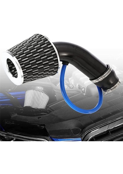 Evrensel Araba Yarışı Serin Hava Emme Kiti 3inch Boru Alüminyum Otomotiv Filtre Indüksiyonu Düşük Hortum ve Kelepçe Kitleri Siyah (Yurt Dışından) fiyatları