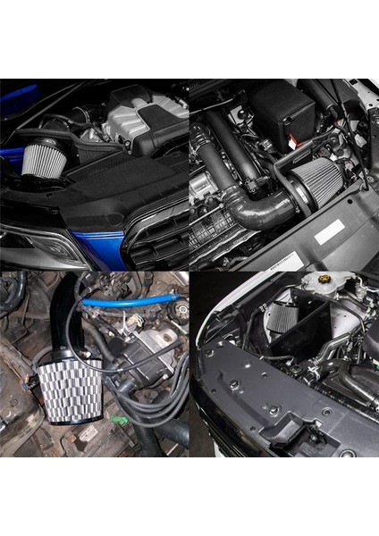 Evrensel Araba Yarışı Serin Hava Emme Kiti 3inch Boru Alüminyum Otomotiv Filtre Indüksiyonu Düşük Hortum ve Kelepçe Kitleri Siyah (Yurt Dışından) modelleri