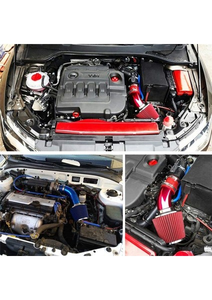 Evrensel Araba Yarışı Serin Hava Emme Kiti 3inch Boru Alüminyum Otomotiv Filtre Indüksiyonu Düşük Hortum ve Kelepçe Kitleri Siyah (Yurt Dışından) fırsatları