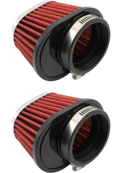 2pcs Evrensel Yuvarlak Konik Araba Motosiklet Hava Filtresi 51MM 2 Inç Emme Filtre-Kırmızı (Yurt Dışından)