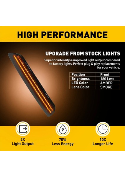 Ön ve Arka Yan Marker Lambası Ford Mustang Için Sinyal Yan Işıkları 2010-2014 AR3Z-15A201-A AR3Z-15A201-C (Yurt Dışından) modelleri