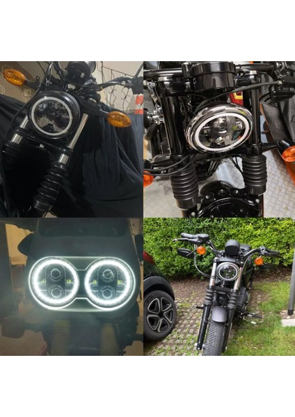 5 75 LED Far Harley Sportster Iron Için Beyaz Halo Drl ile 5-3/4 Motosiklet Far (Yurt Dışından) fiyatları