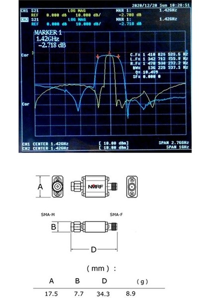 Nmrf 2400MHZ Bant Geçidi Filtresi Bant Genişliği 150MHZ Sma Arayüzü 2 4ghz Zigbee Anti Girişim Için Gürültü Bant Geçidi Filtresini Azaltın (Yurt Dışından) fiyatları