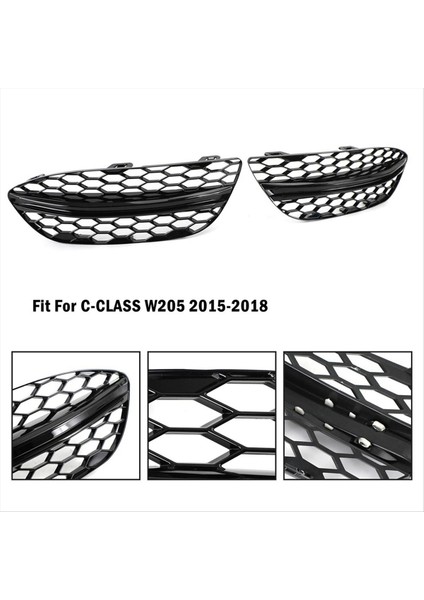Parlak Siyah Araba Ön Sis Lambası Kapağı Mercedes Benz C-Serisi W205 2015-2018 (Yurt Dışından) indirimleri
