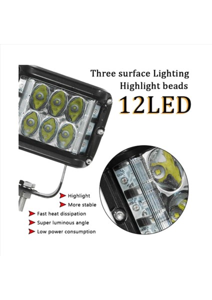 4x Otomatik Üçlü Yan Işıklı Iş Işık Kubbesi Işık Patlaması Yanıp Sönen Far Spol Işık LED LED Oto Malzemeleri E E E (Yurt Dışından) fırsatları