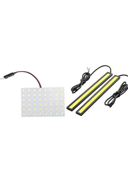 Beyaz 1210 Smd 48 LED Araba Iç Kubbe Işık Paneli W T10 BA9S Festouson 2 x Süper Parlak Araba Drl Sis Sürüş Lambaları (Yurt Dışından)
