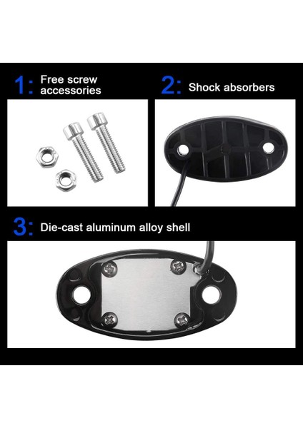 4pcs 9led Süper Parlak Kaya Işık Kiti LED Su Geçirmez LED Neon Underglow Işık Off Road Kamyon Teknesi Mavisi (Yurt Dışından) indirimleri