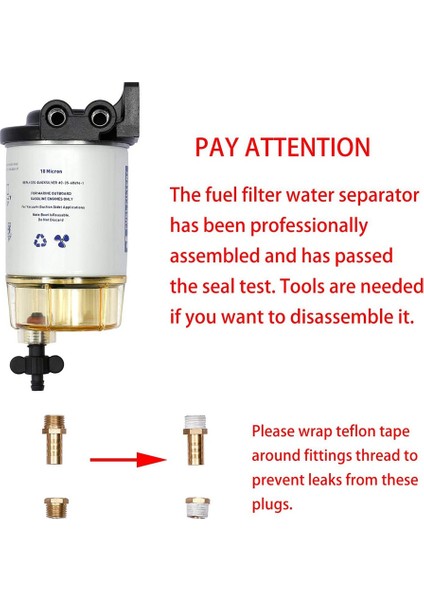 2x S3213 Yakıt Motor Mercuy Için Yakıt Su Severtör Filtre Montajı 35-60494-1 Yamaha B32013 18-7932 (Yurt Dışından) modelleri