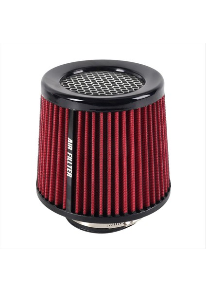 Araba Hava Filtresi 76MM Yüksek Akışlı Hava Filtresi Filtresi 3 Inç Kırmızı (Yurt Dışından)