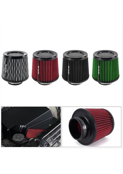 Araba Hava Filtresi 76MM Yüksek Akışlı Hava Filtresi Filtresi 3 Inç Kırmızı (Yurt Dışından) indirimleri