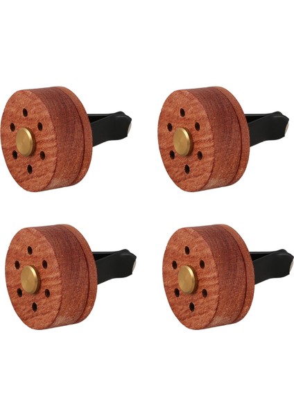 Havalandırma Klipsli Araba Için 4x Esansiyel Yağ Difüzörü Ahşap Paslanmaz Çelik Lav Taş Aromaterapi Difüzör Madalyon (Yurt Dışından)