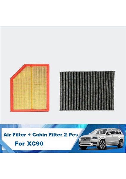 2x Araç Hava Filtresi+Kabin Filtre Volvo Için Araç Aksesuarları Set XC90 24-2021 2 0 D4 D5 T5 T6 T8 31407748 31370089 (Yurt Dışından) modelleri