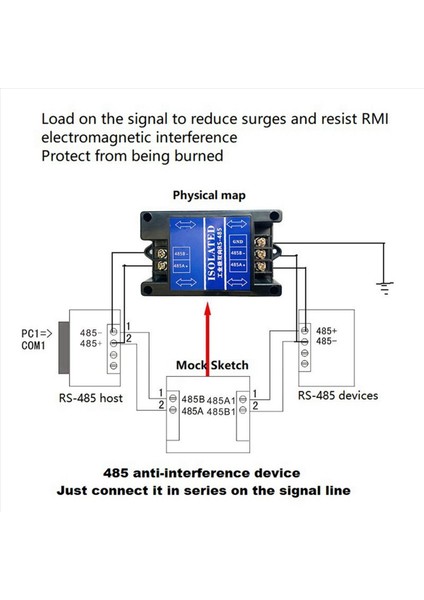 2x RS485 Anti-Müdahale Cihazı Pasif 485 Filtre RS485 Veri Koruyucusu RS485 Iletişim Veri Izolatörü (Yurt Dışından) modelleri