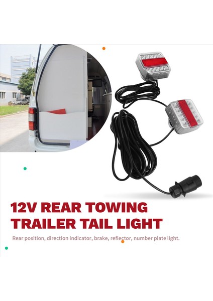 1set 12V Arka Çekme Römork Kuyruğu Işık 7 Pin Fiş Fren Fren Durağı Göstergesi Lisans Numarası Plaka Lambası Reflektör Kamyon (Yurt Dışından) fırsatları