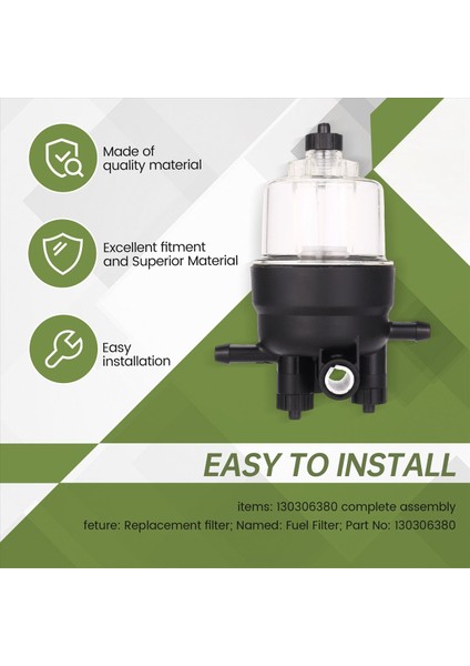 3 Pcs Yepyeni 130306380 Kamyon 400 Serisi Motor Için Bir Yakıt Filtresi Montajı ve Iki Ekstra Filtre Elemanı (Yurt Dışından) modelleri