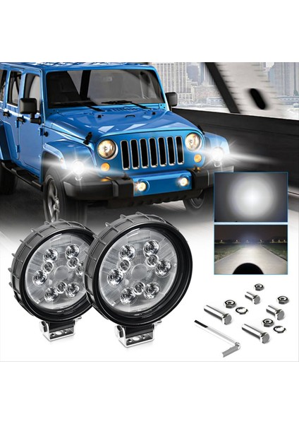 Araba LED Işık Pods 160W Yuvarlak LED Yardımcı Işık Iş Işık LED Fargıght Araba Kamyonu Atv Suv Off Off Yol (Yurt Dışından) fırsatları