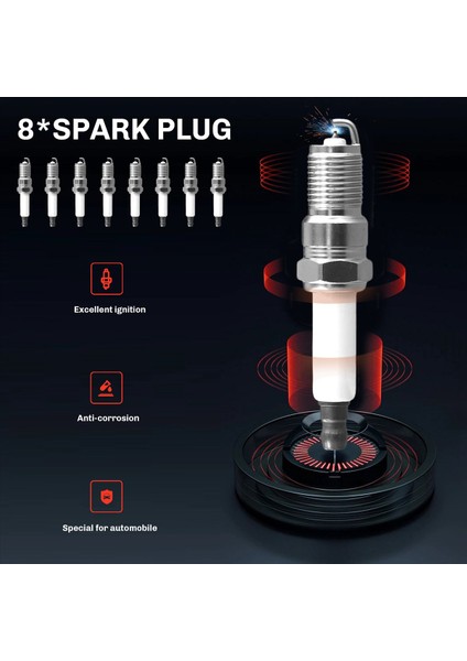 Chevrolet Gmc Cadillac Hummer Için 8x Buji ve 8x Ateşleme Kabloları 5 3l 6 0l V8 9748HH (Yurt Dışından) indirimleri