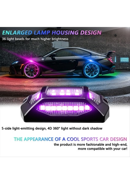 Kamyonlar Için 4 Kapsül Kaya Lambaları Rgb Arabalar Için Rgb Undergow LED Işıkları Uygulama Kontrol Müzik Modu Çok Molor Undergow Işıkları (Yurt Dışından) fırsatları