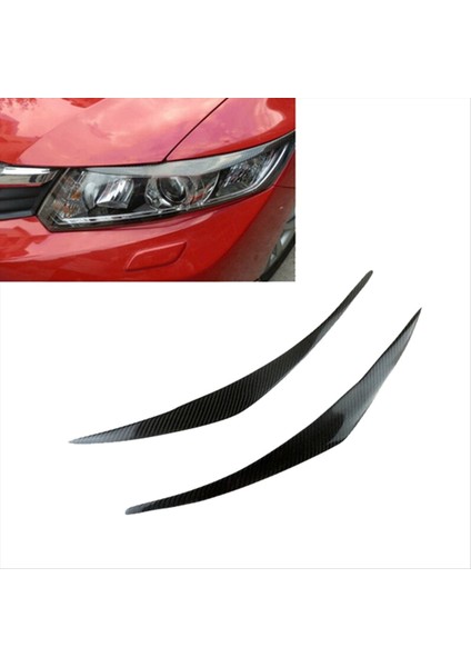 Araba Ön Far Kaş Kafası Işık Göz Kapağı Kaş Karbon Fiber Döşeme Sticker Honda Civic 2012-2015 (Yurt Dışından) indirimleri