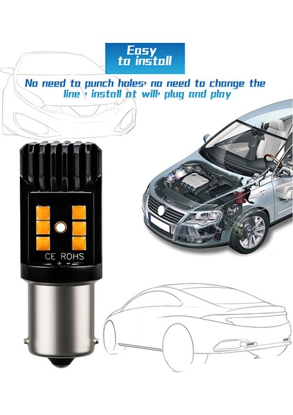 2 Pcs Sarı 1156 BA15S P21W 12SMD 3030 Leds Sinyal Dönüş Ters Fren Park Kuyruk Drl ve Sis Farlarının Değiştirilmesi Için Sinyal Ampulleri Vb (Yurt Dışından) fiyatları