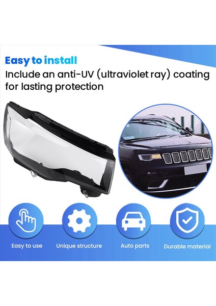 Araba Sağ Tarafı Far Lens Kapağı Jeep Grand Cherokee 2014-2019 Için Şeffaf Kafa Işık Lambası Kabuğu (Yurt Dışından) modelleri