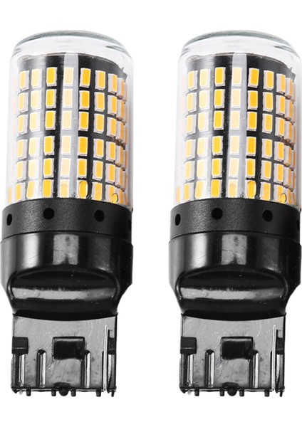 4pcs Süper Parlak Kanbus T20 7440 W21W WY21W 144-SMD Ters Işık Dönüşü Sinyal Ampulleri Siyah Kabuk (Sarı Işık) (Yurt Dışından) indirimleri