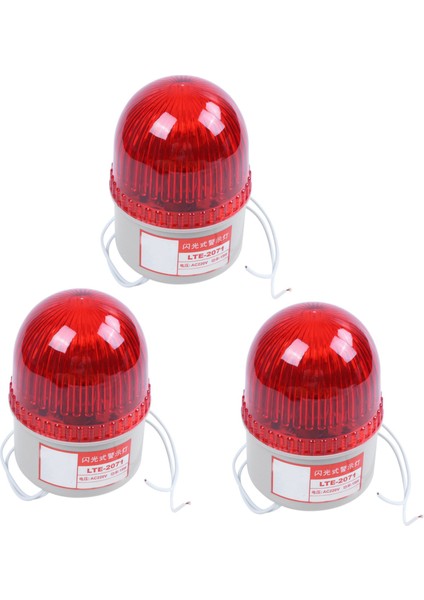 3x Ac 220V 15W Kırmızı Işık Endüstriyel Sinyal Kulesi Flaş Uyarı Lambası (Yurt Dışından)