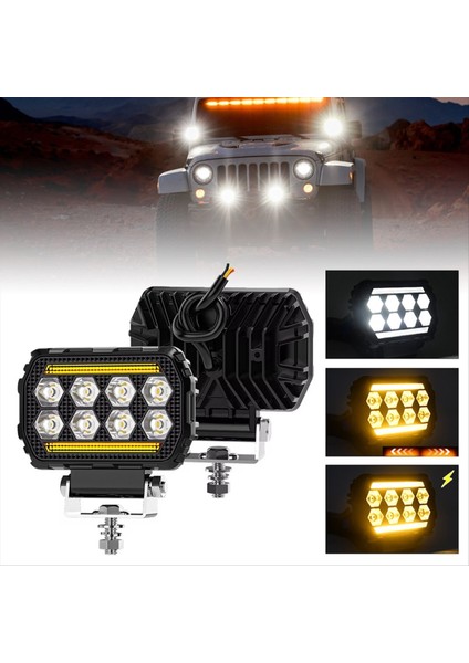 4 5 Inç LED Iş Işığı Drl Gündüz Çalışan Işık Spotları Off-Road Işıkları Sarı+Kamyonlar Için Beyaz Işık Utv Atv Araba (Yurt Dışından) modelleri