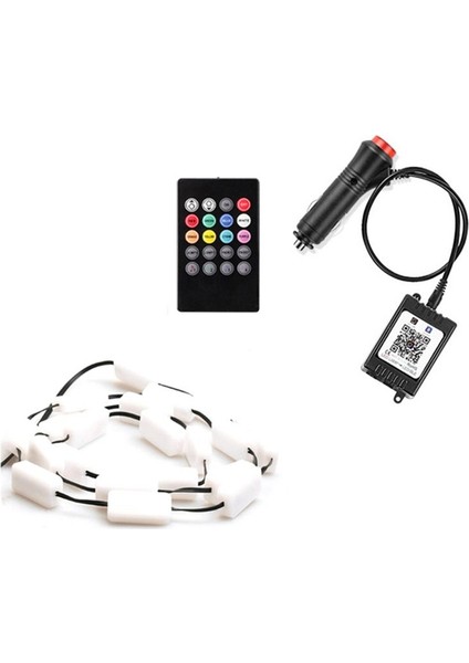 Rgb Flama Araba Ön Cam LED Iç Ortam Işığı Müzik Ritim Flaş Neon Otomatik Arka Cam Atmosfer Lambası (Yurt Dışından)