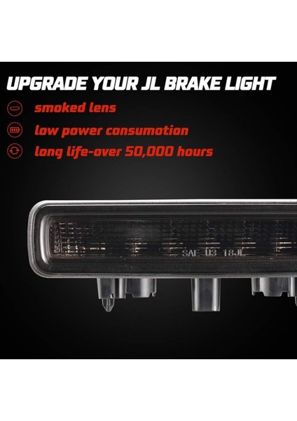 Jeep Wrangler Için LED 3 Fren Işığı Jl 2018-2024 Arka Montaj Durdurma Işık Fren Lambası Füme Lens (Yurt Dışından) indirimleri