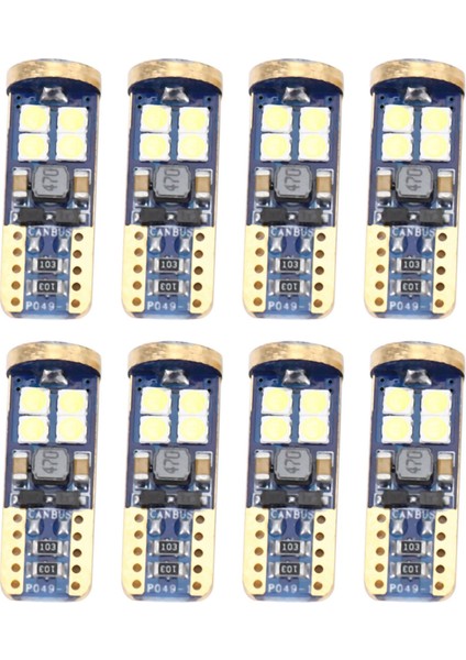 T10 168 LED Araba Ampulü 8pcs 194 W5W 12-Smd 3030 Yonga Seti LED Ampul Kanbusu Araba Iç Kubbe Haritası Kapı Işıkları Beyaz (Yurt Dışından)