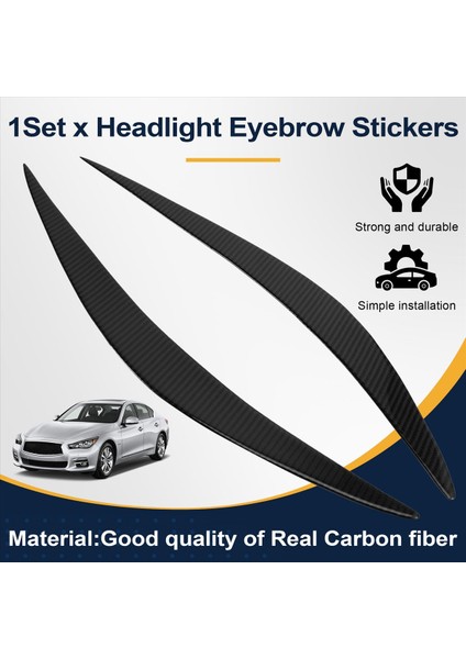 Araba Far Göz Kapakları Kaşa Kafa Işık Lambası Dekorasyon Çıkartmaları Infiniti Q50 Q60 2014-2019 (Yurt Dışından) modelleri