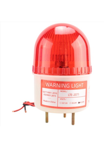 Ac 220V 15W Kırmızı Işık Endüstriyel Sinyal Kulesi Flaş Uyarı Lambası (Yurt Dışından)